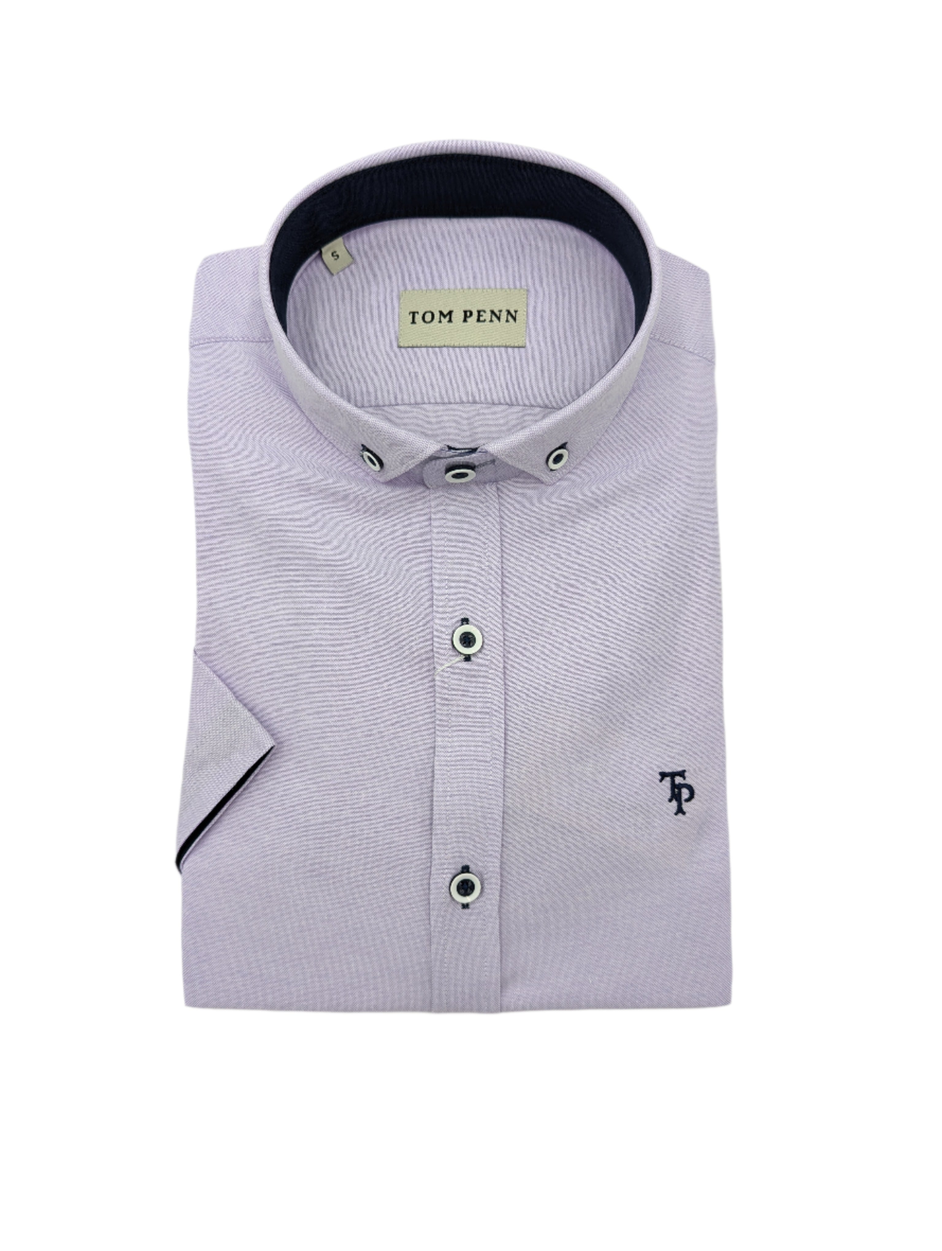 SS Oxford Lilac Shirt-Top down view