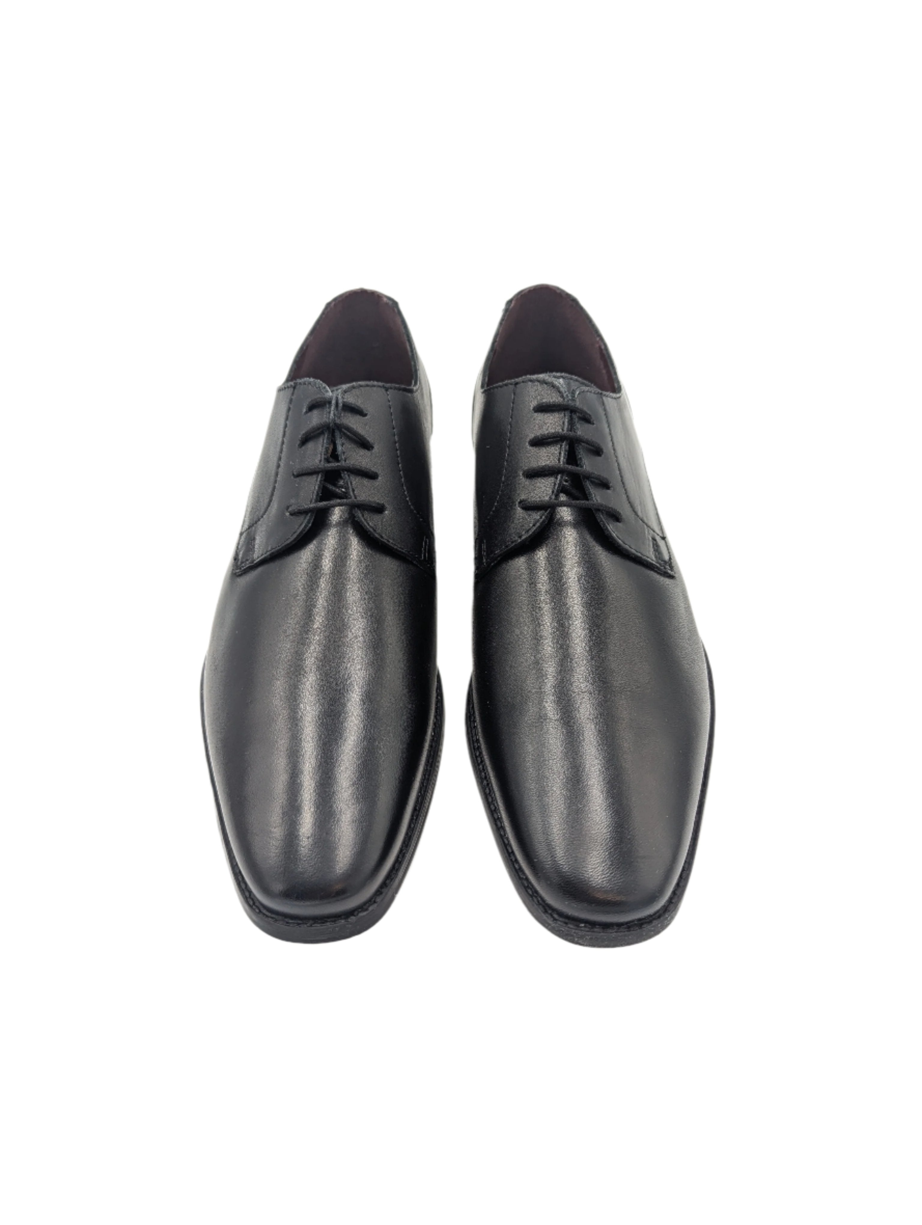 Falcon Black Leather Shoe-Front view