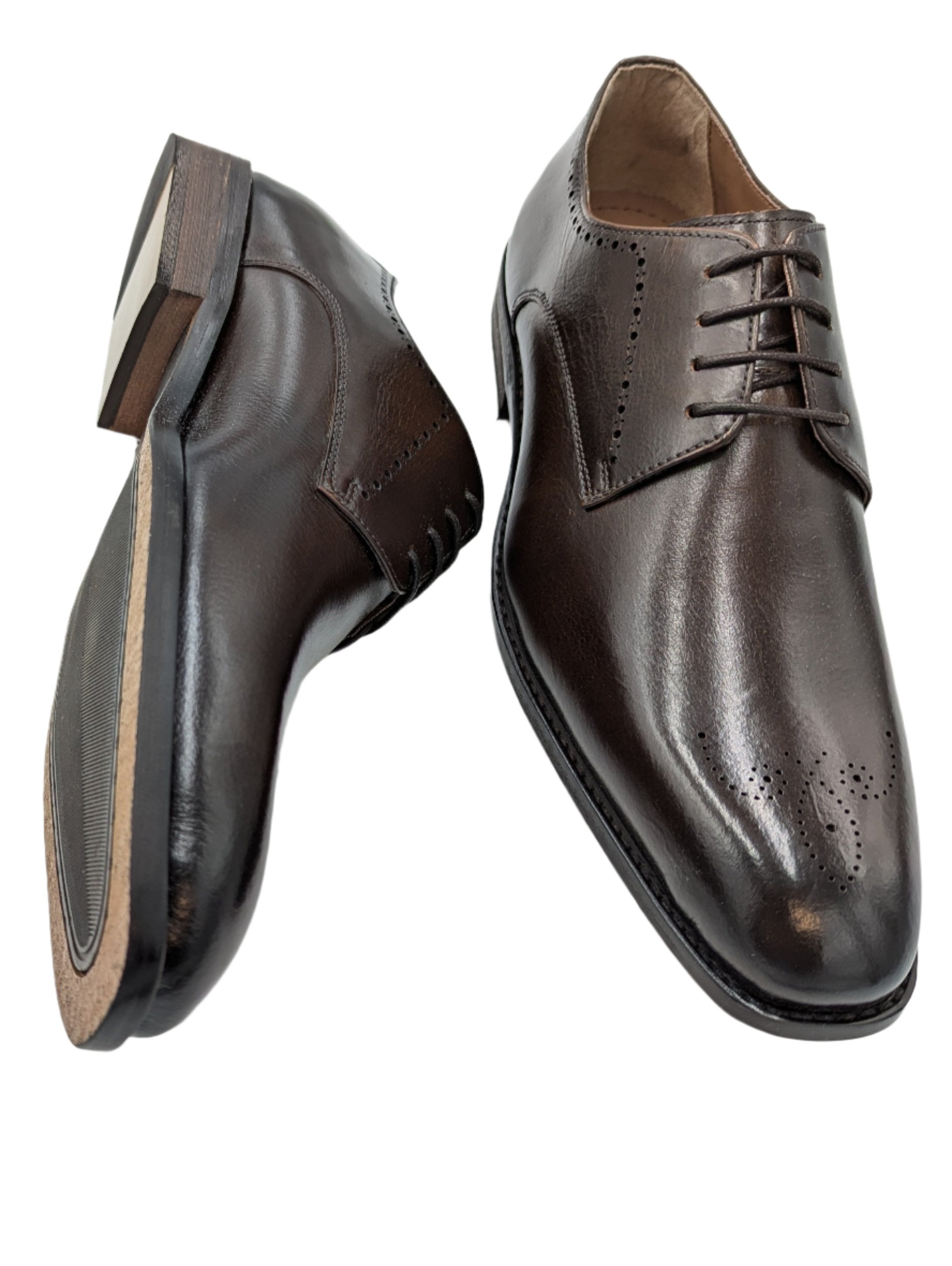 Thomas Brown Leather Brogue Toe Shoe-Sole view