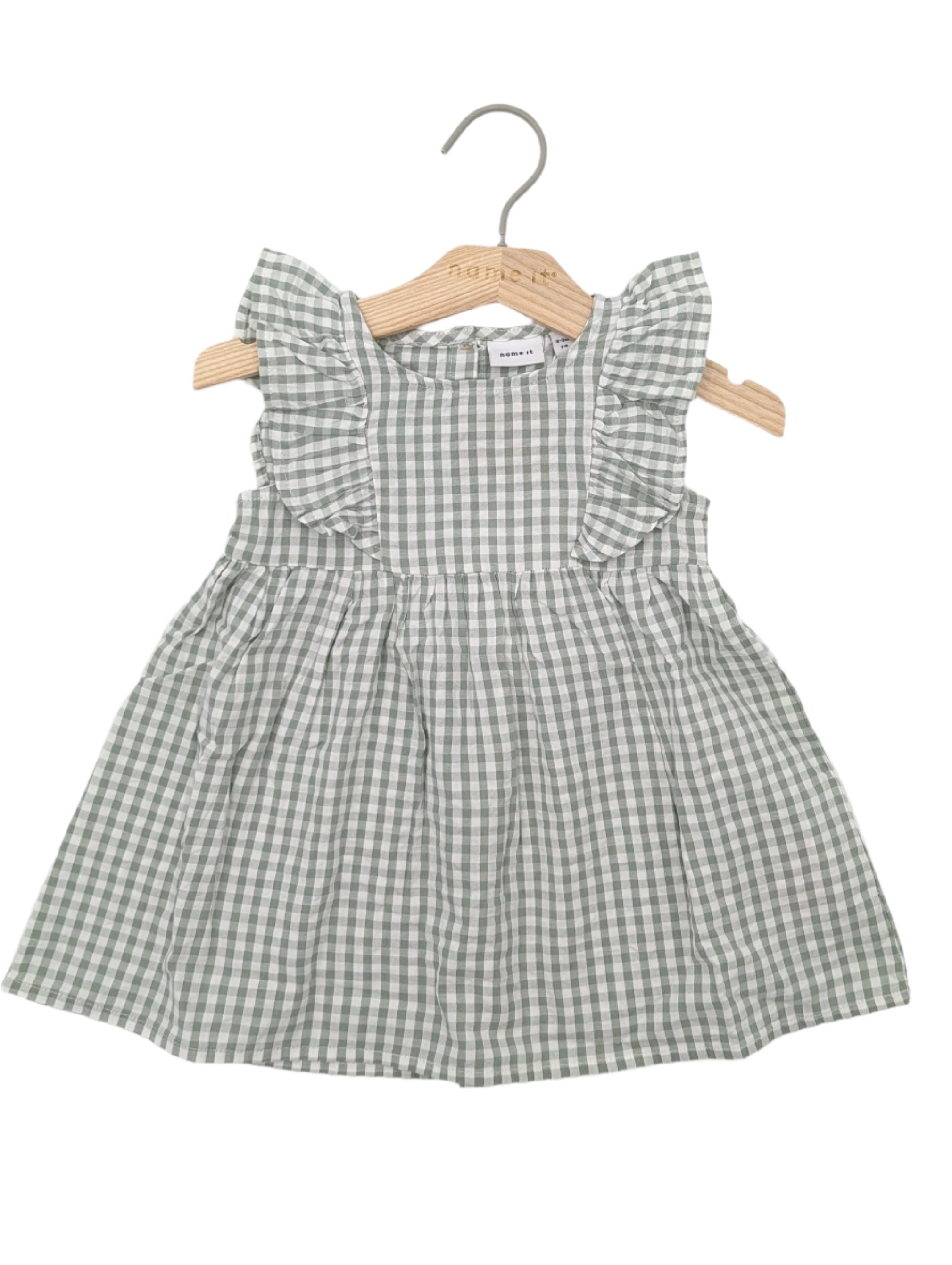 NAME IT Halmi Grey Spencer Dress Aqua Gray front view