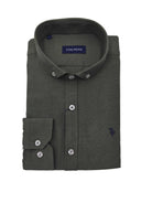 tom penn Tom Penn Long Sleeve Khaki Shirt Khaki model front view