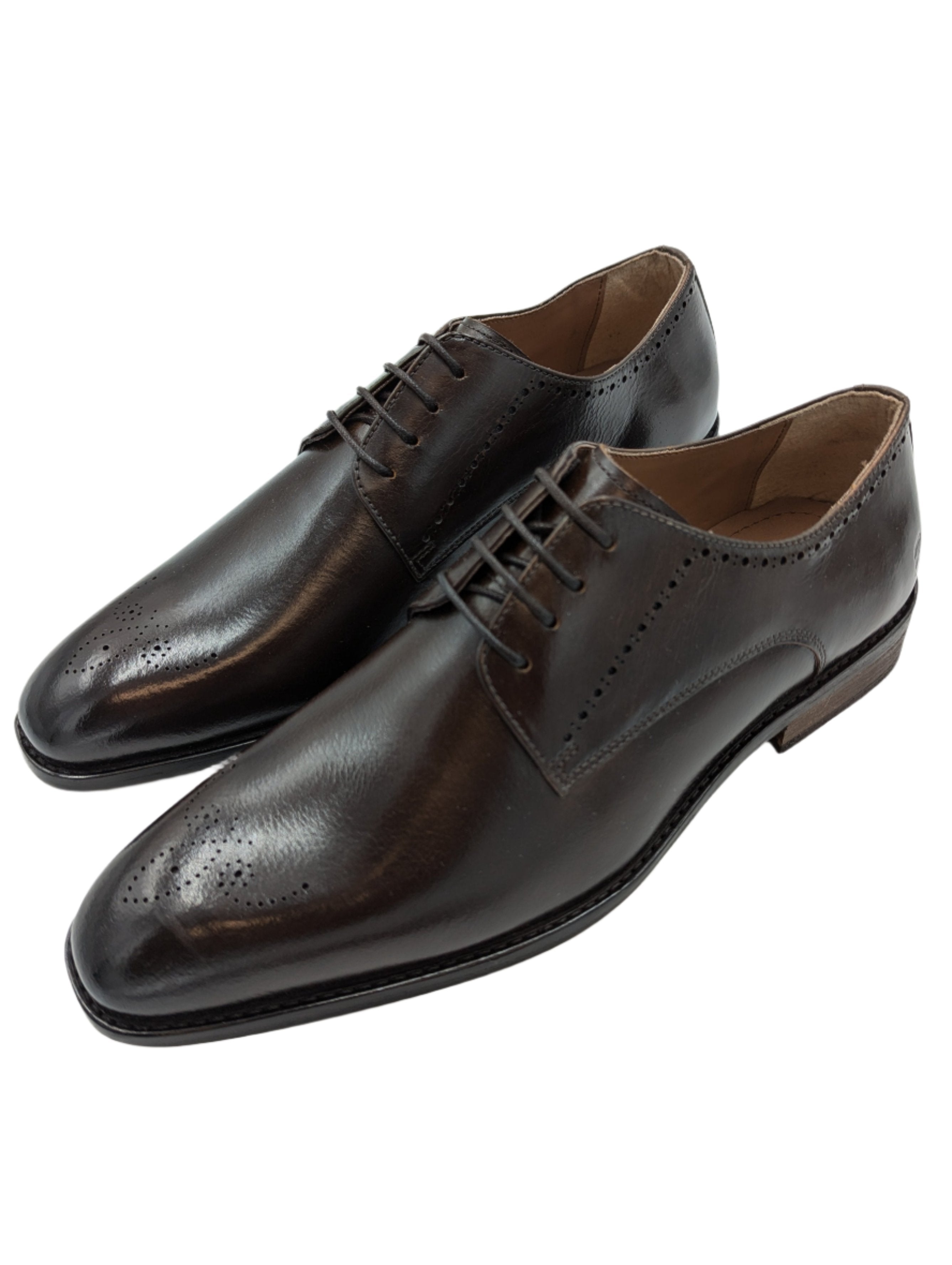 BENETTI Thomas Brown Leather Brogue Toe Shoe BROWN front view