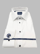 BENETTI William Comfort Stud Button Tuxedo Shirt WHITE model front view