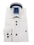 BENETTI Lincoln Casual Pattern Long Sleeve Shirt WINE front view