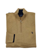 tom penn Tom Penn 1/4 Zip Knit - Biscuit Biscuit front view