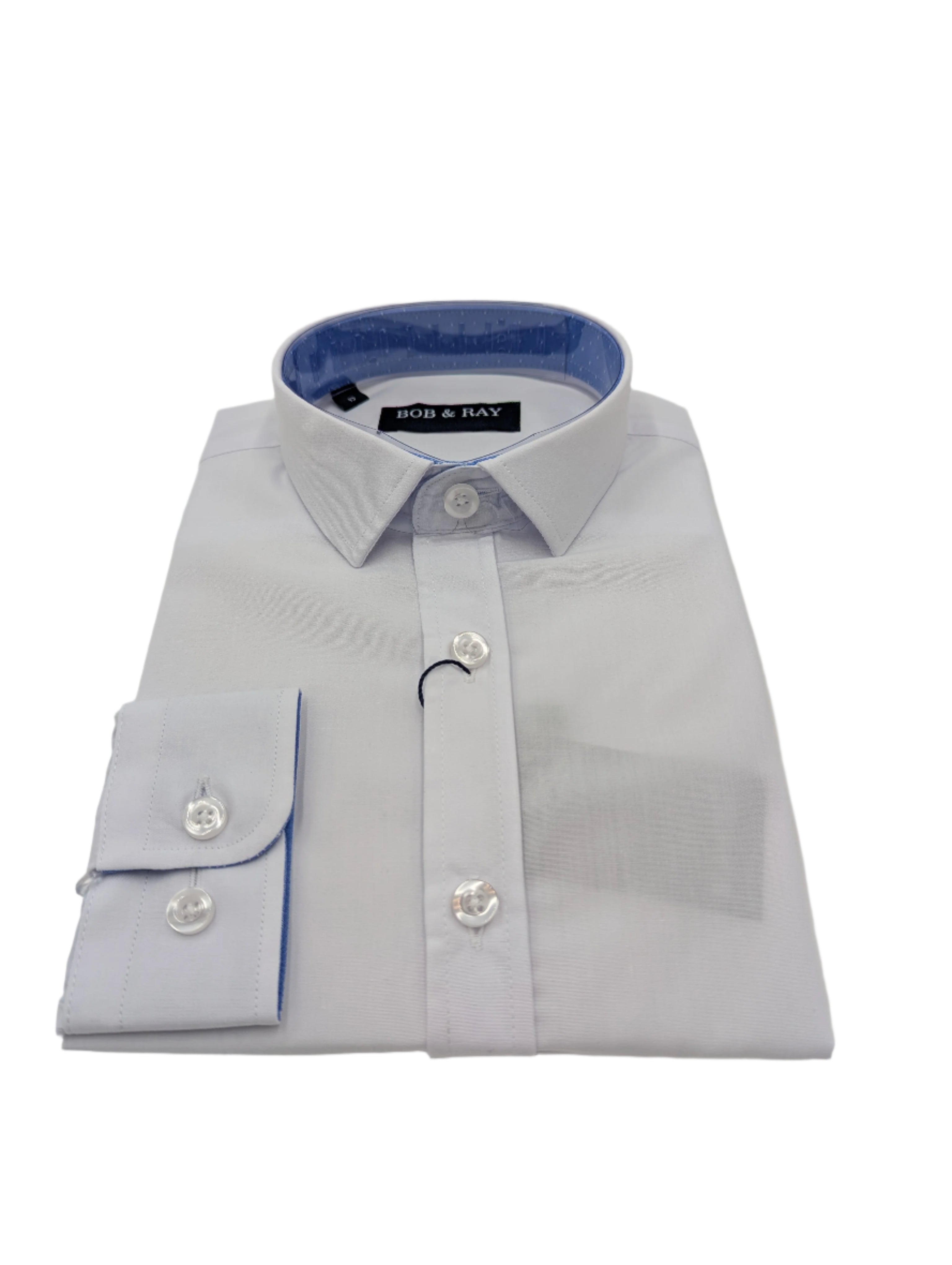 Boys White Shirt-Collar view