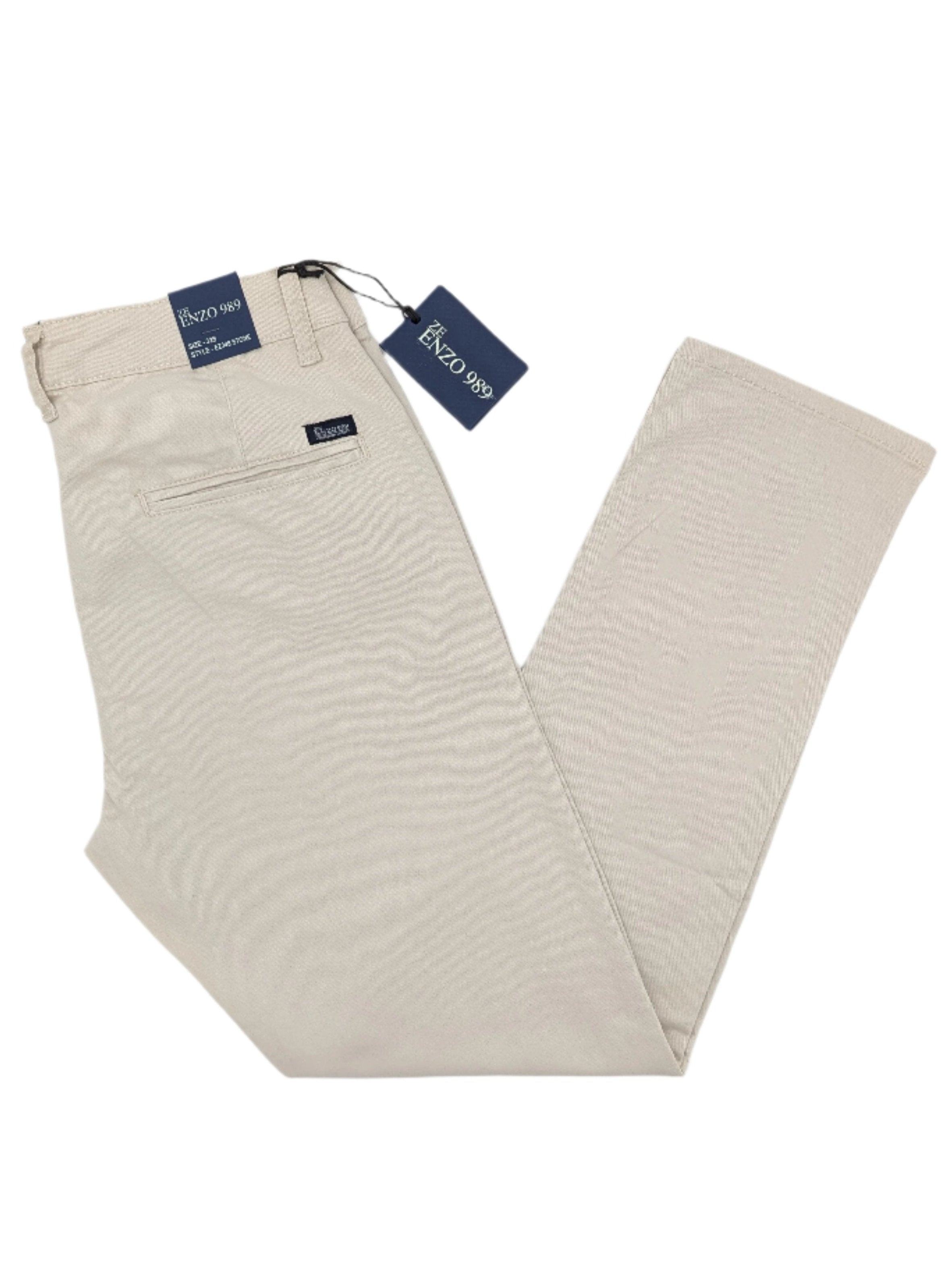 ENZO Enzo Stone Slim Fit Chino New Stone front view