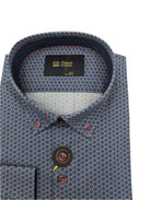 6TH SENSE Button Down Navy Burgundy Shirt Navy Burgundy detail view