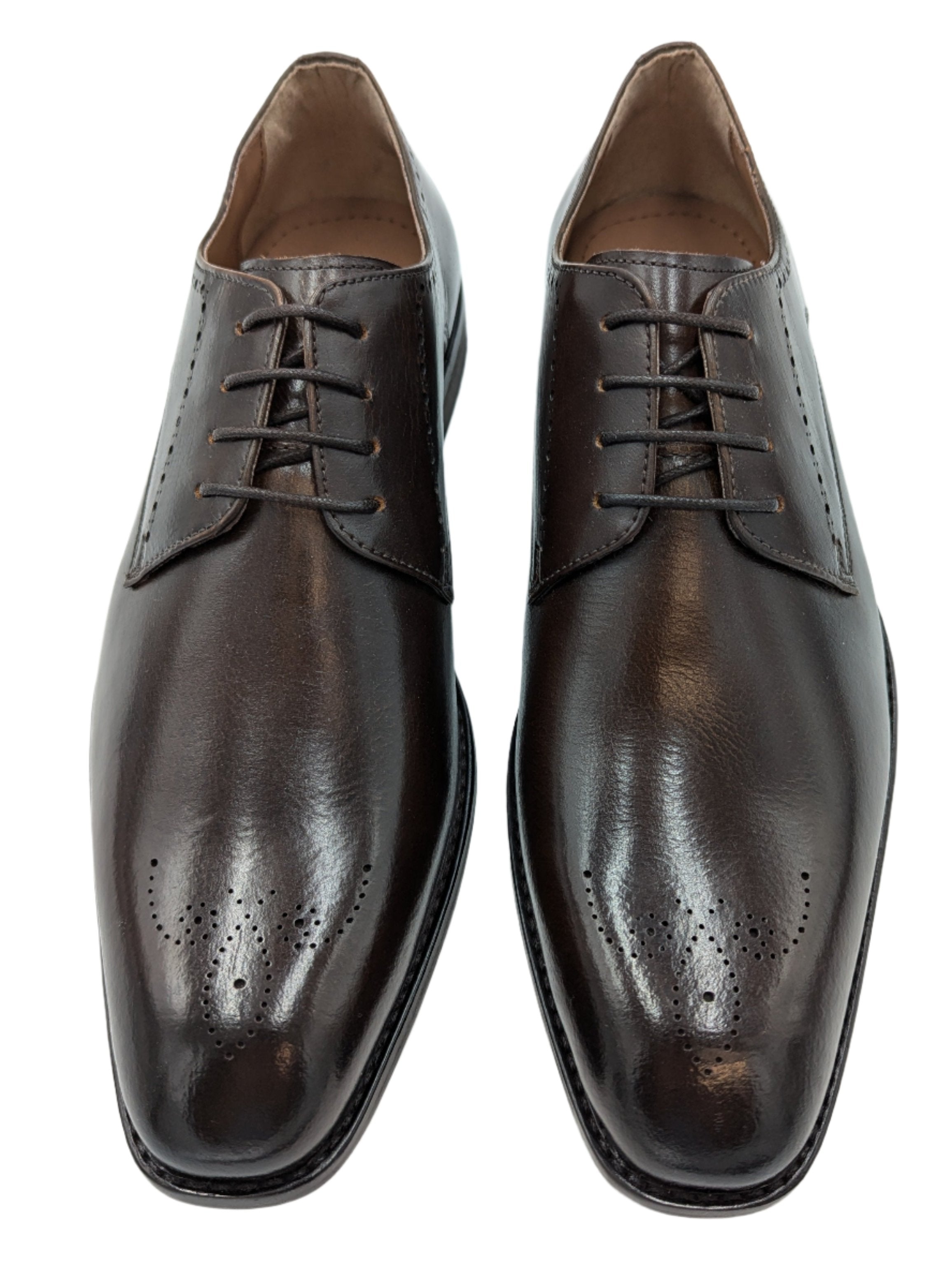 Thomas Brown Leather Brogue Toe Shoe-Front view