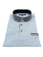 ADVISE Advise Polo Knitted Collar Sky model front view