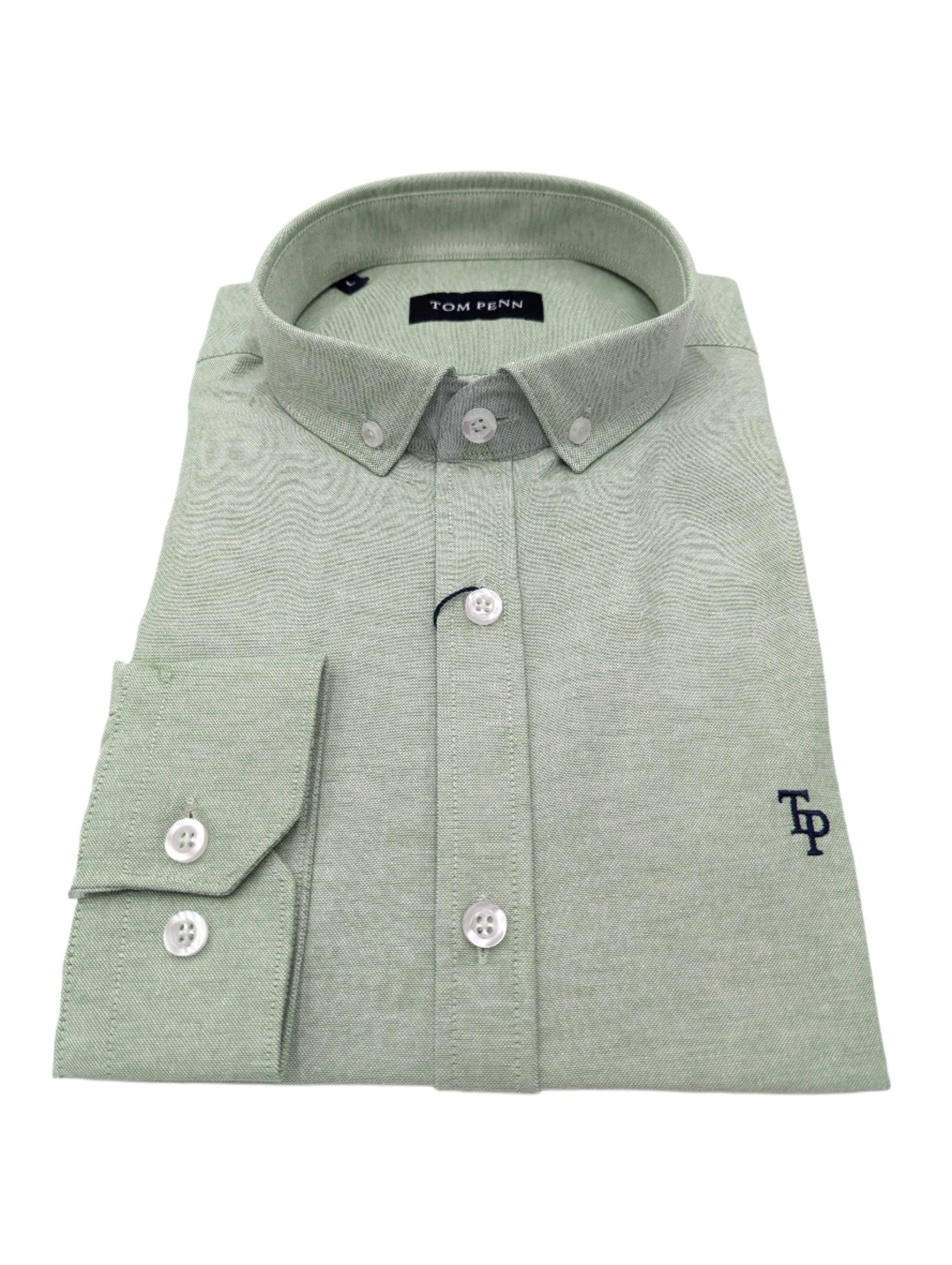 tom penn Tom Penn Slim fit Button Down Apple Shirt Apple model front view