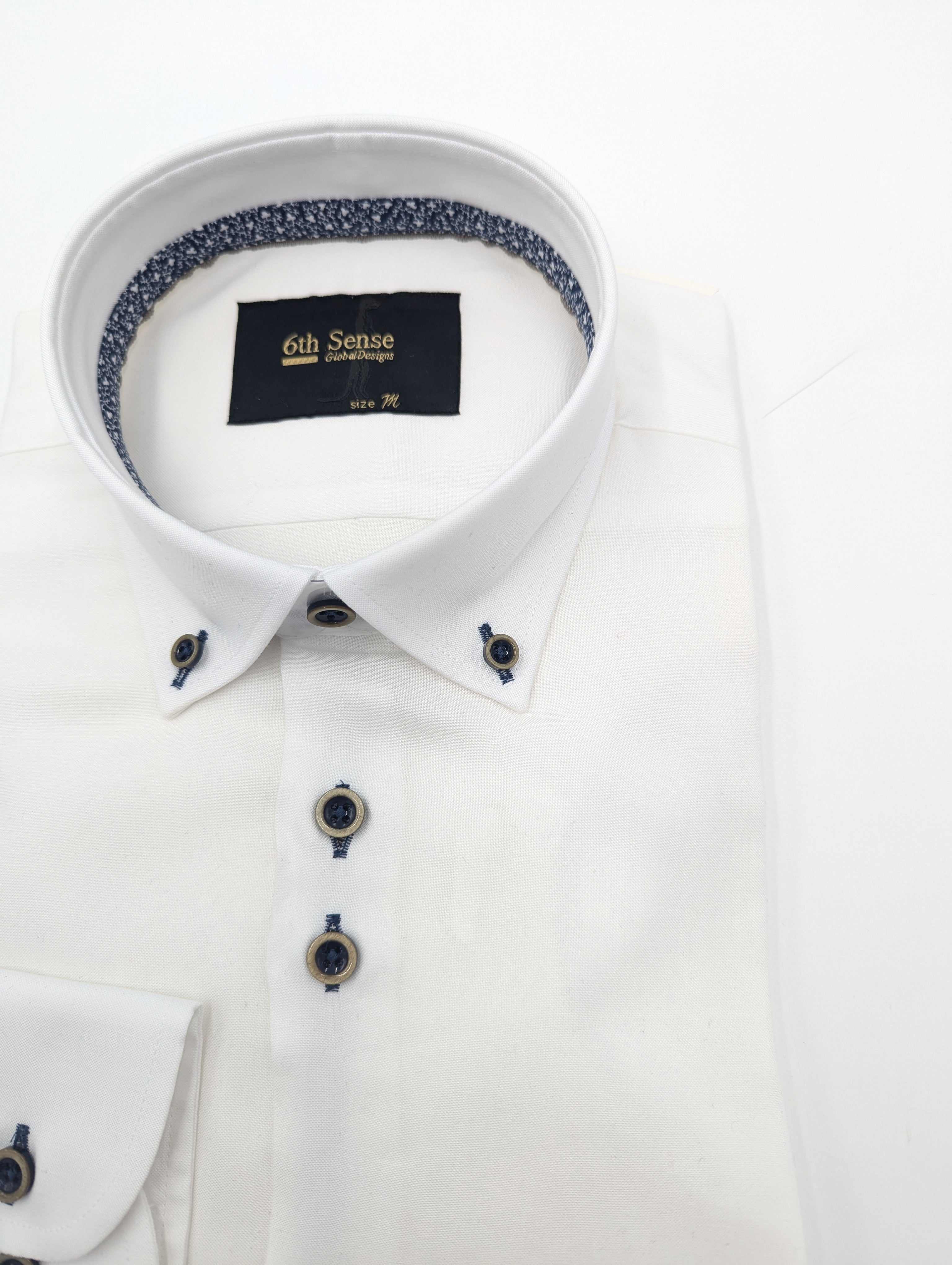 Button Down Lyocell White Shirt-Fabric view