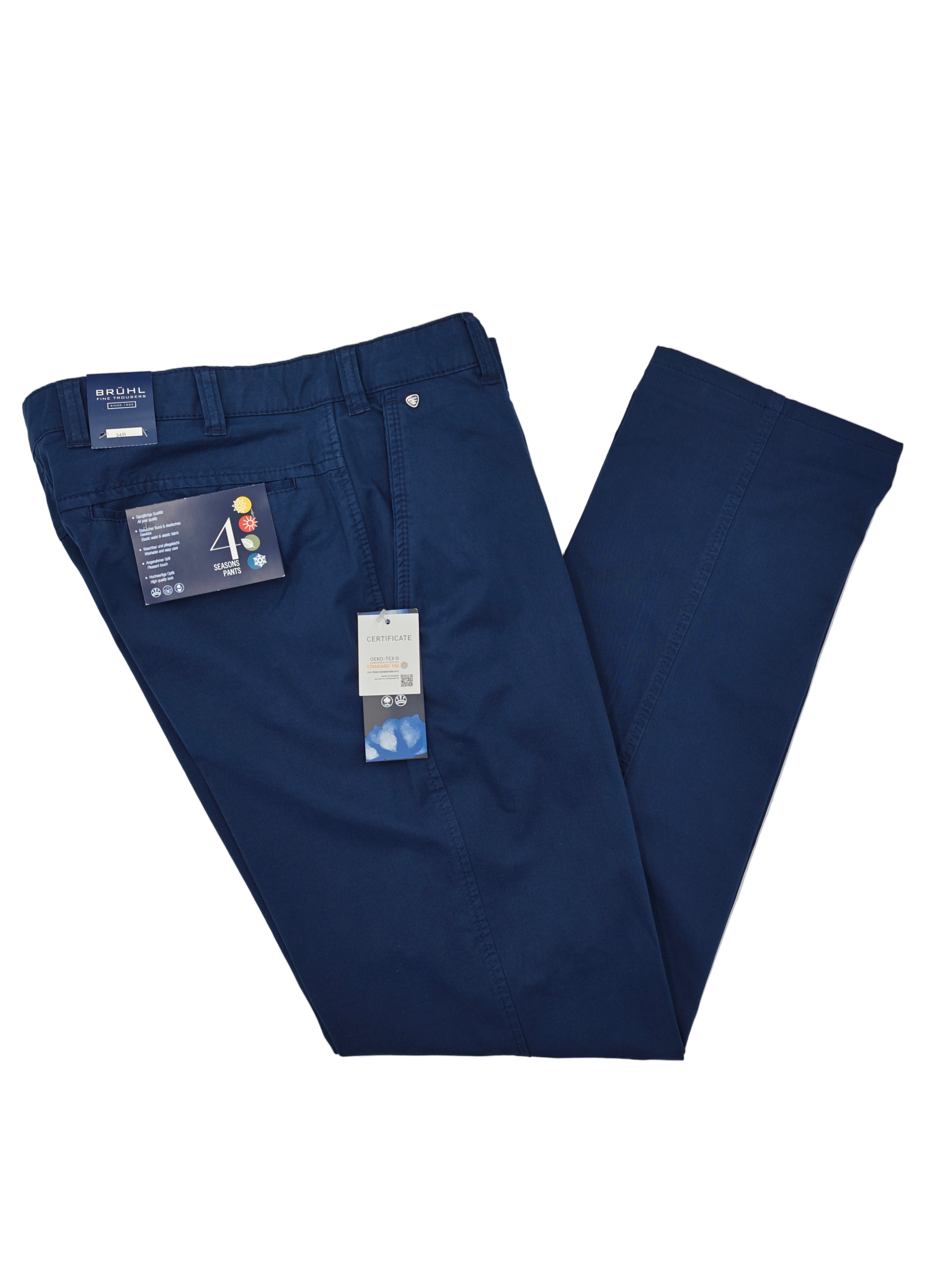 Catania B marine blue mens chinos on a white background