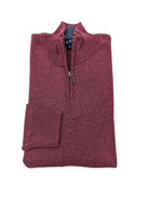 tom penn Tom Penn 1/4 Zip Knit - Burgundy Burgundy front view