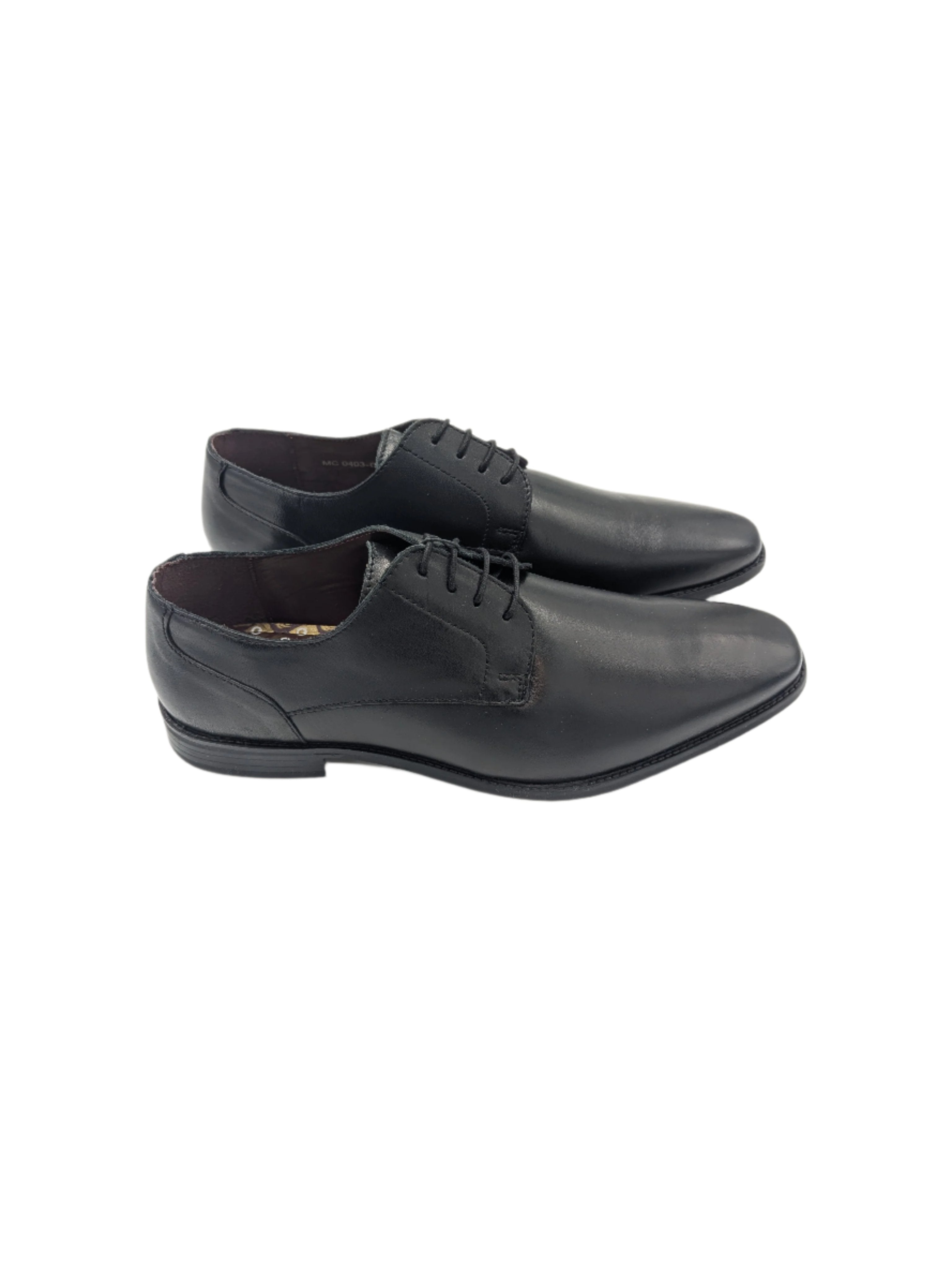 Thomas Crick Falcon Black Leather Shoe Black model front view
