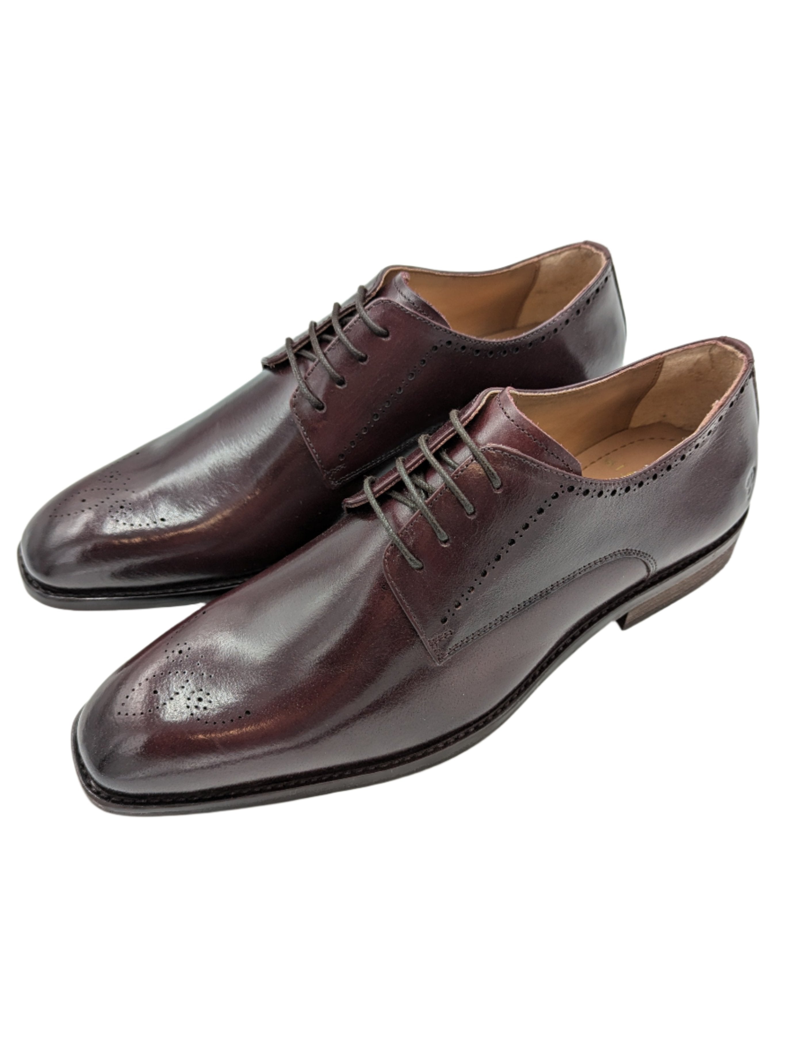 BENETTI Thomas Burgundy Leather Brogue Toe Shoe Burgundy front view