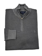 tom penn Knitted Grey/Charcoal 1/4 Zip Jumper Grey/Charcoal front view