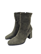 RANT AND RAVE Rena Green Suede Sock Boot Green model front view