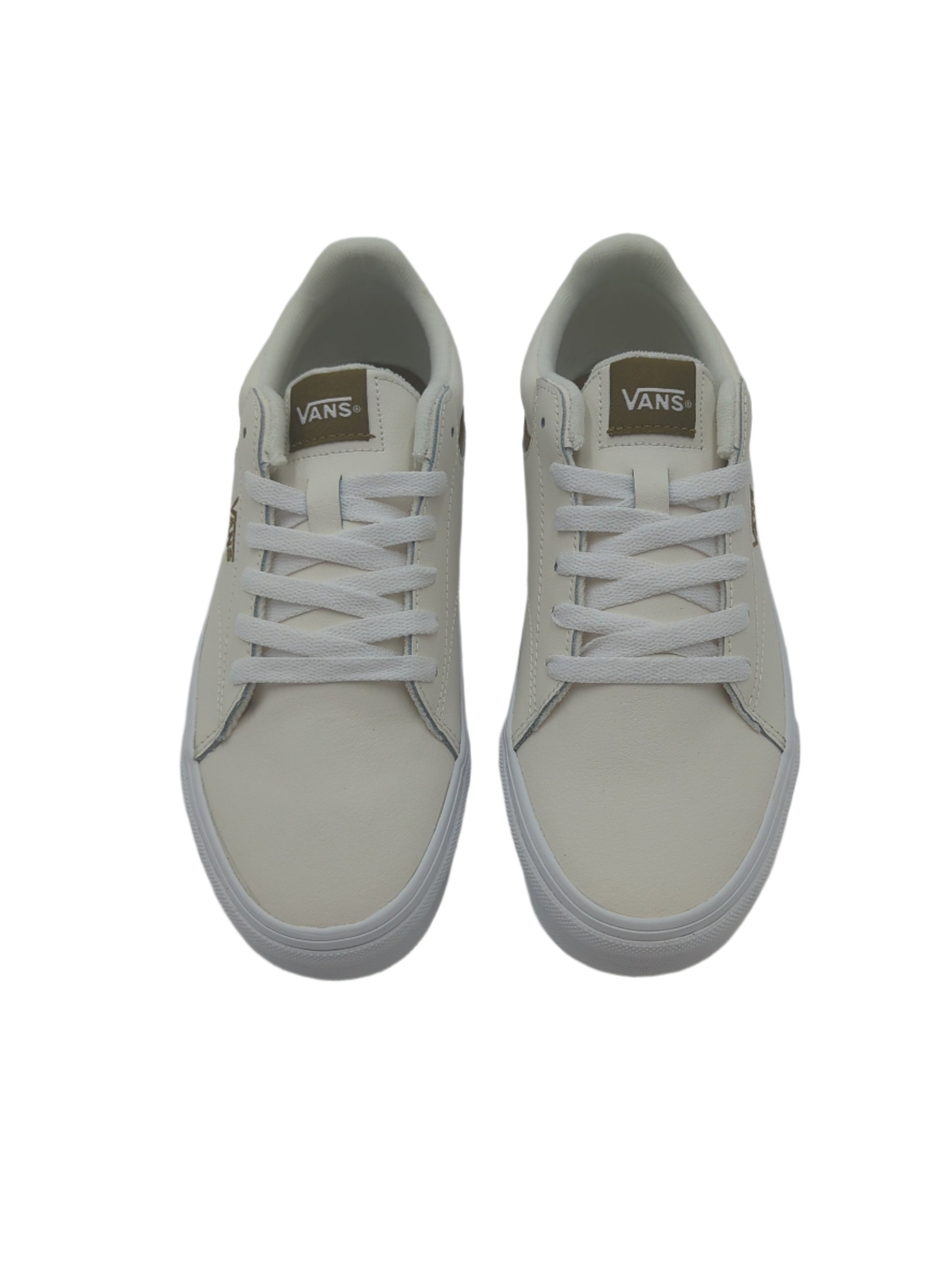 Vans Womens Womens Off White/Green Seldon Sneaker OFF WHITE model front view