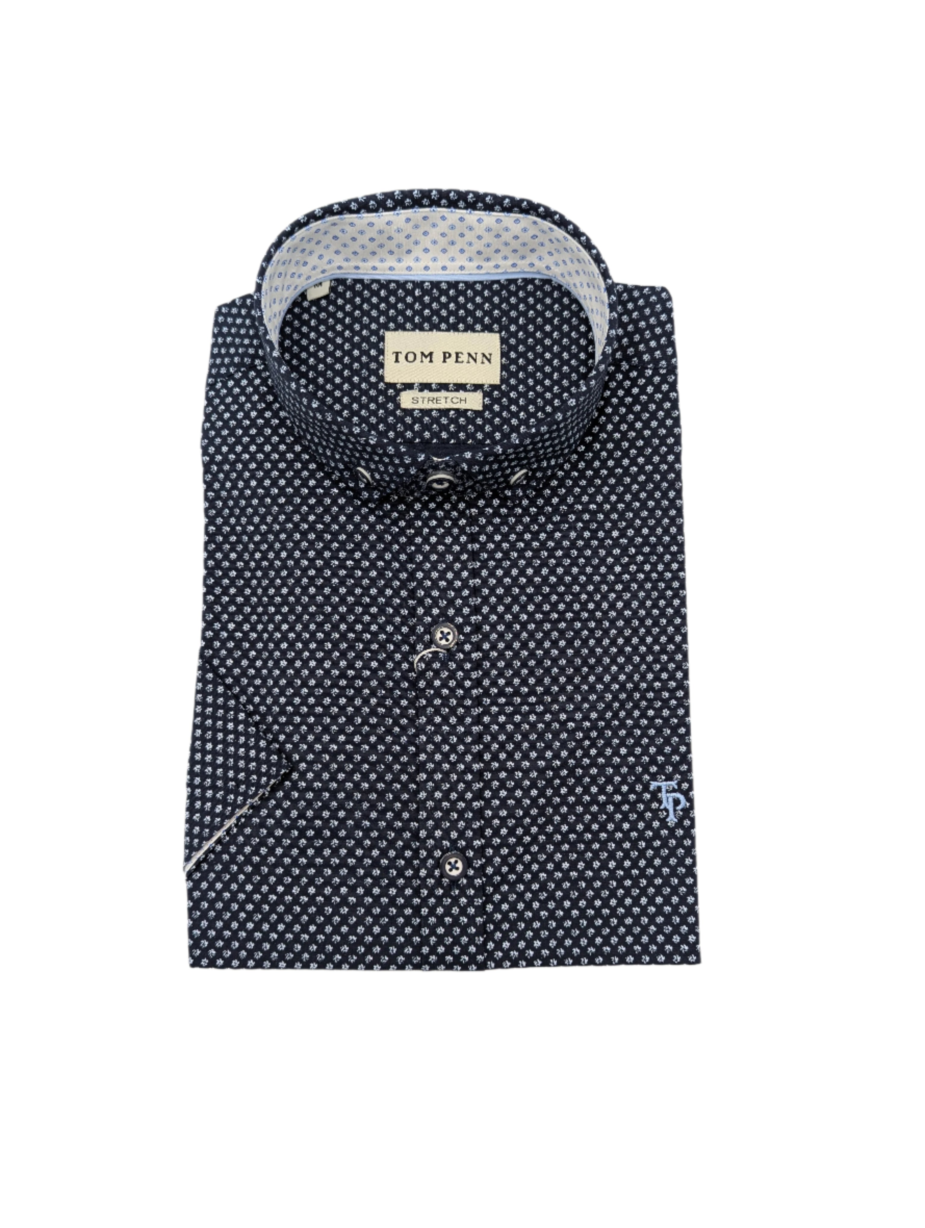 tom penn Tom Penn Navy Short Sleeve Shirt Navy detail view