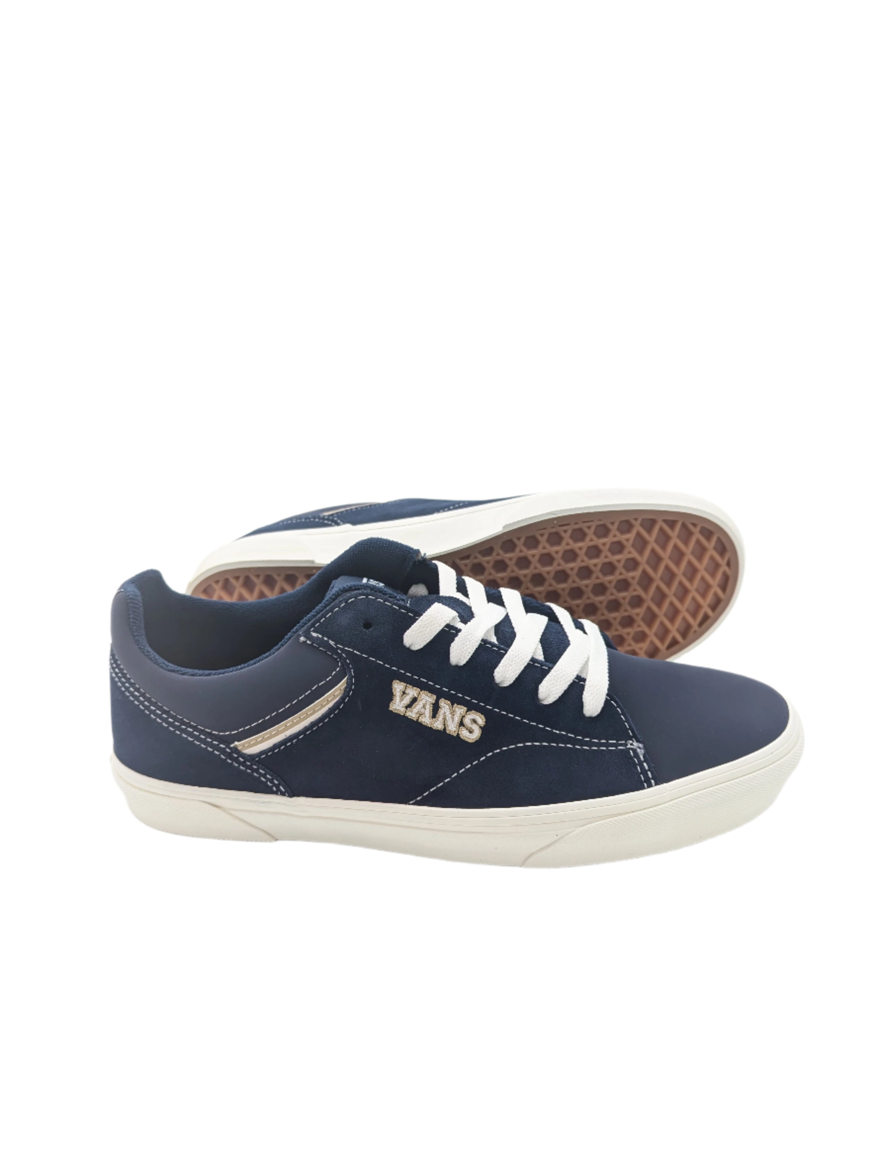 Seldan Sport Suede Dress Blue Trainer-Sole view