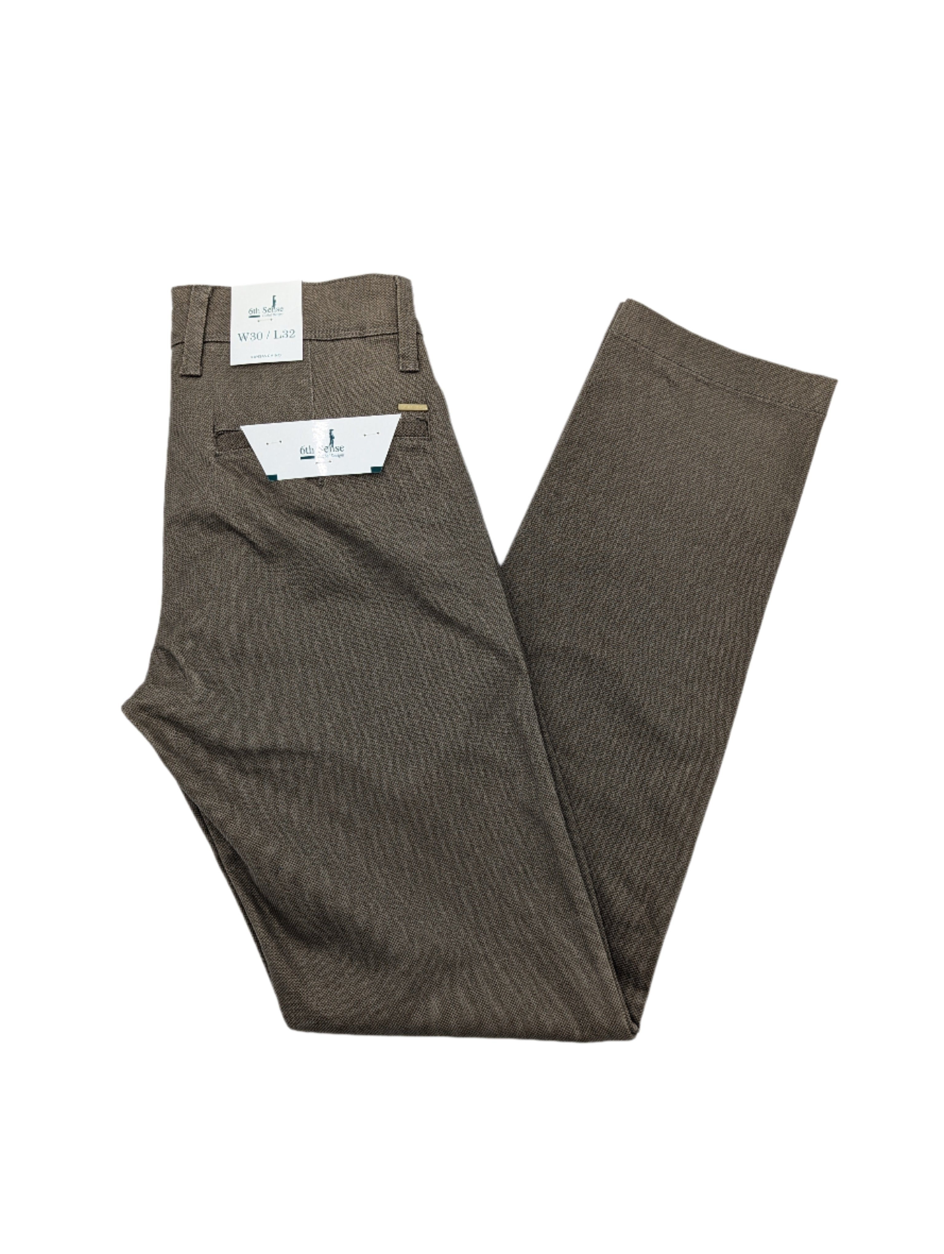 6TH SENSE Kansas Beige Print Chinos BEIGE front view