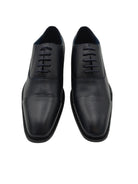 Front view of Goor men's navy Oxford dress shoes with lace-up fastening