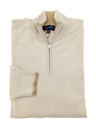 tom penn Tom Penn Ecru 1/4 Zip Knit Ecru front view
