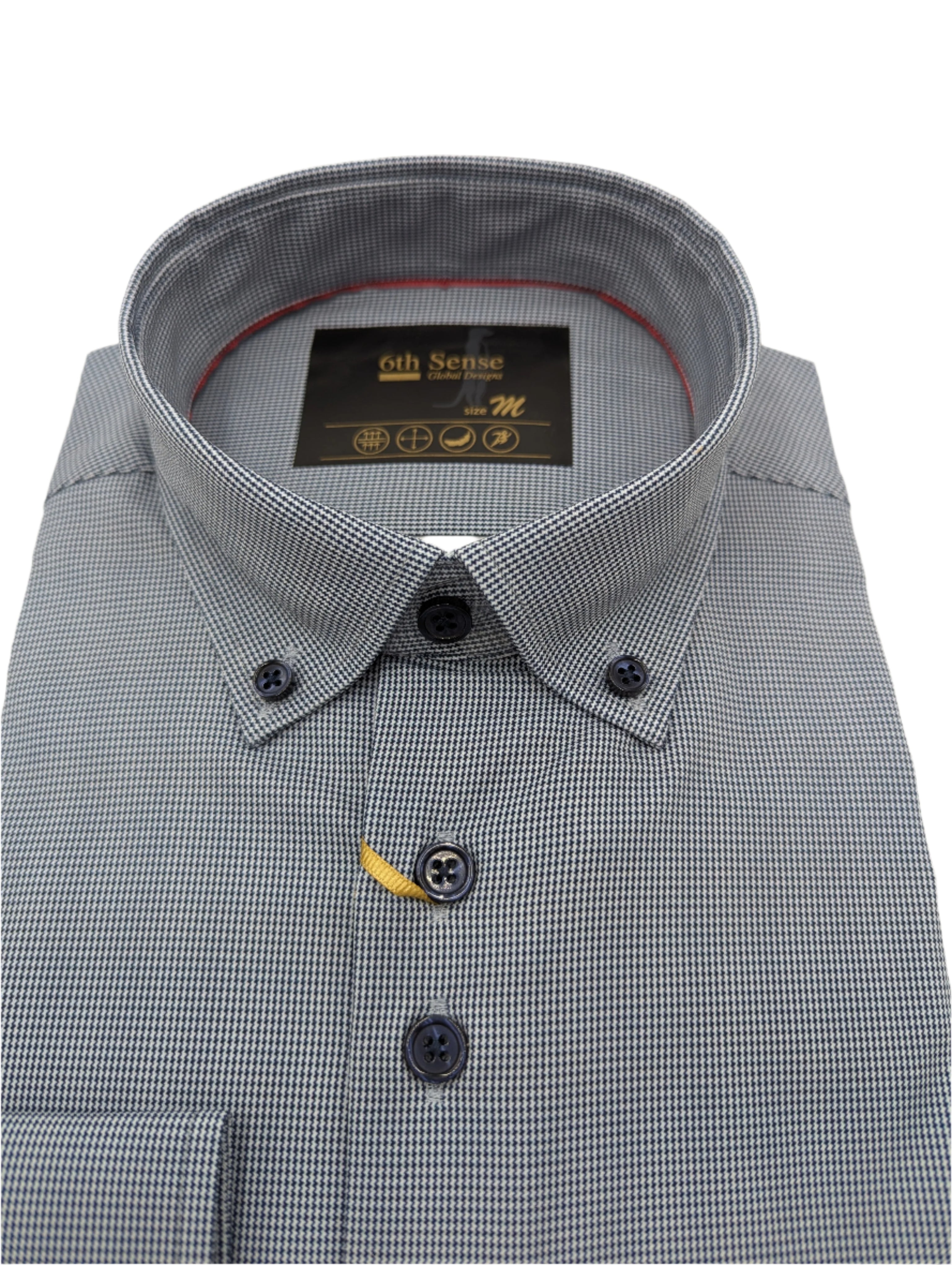 Perform 22 Dark Navy / White Pattern Shirt-Collar detail