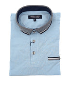 ADVISE Advise Polo Knitted Collar Sky front view