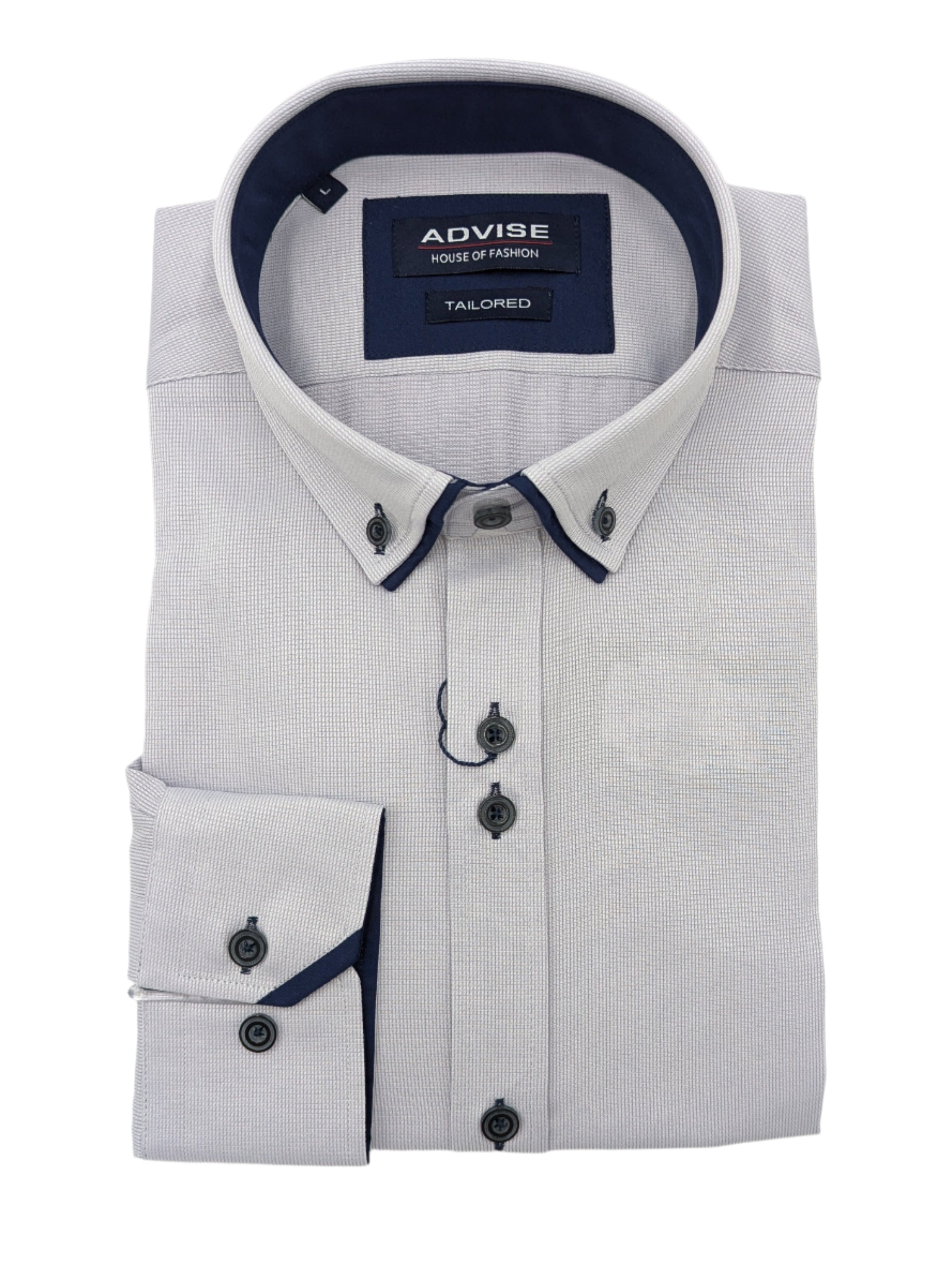 ADVISE Advise Grey Double Collar Shirt GREY front view