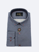 6TH SENSE Button Down Navy Burgundy Shirt Navy Burgundy front view