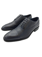 Angled view of Goor men's navy Oxford dress shoes for weddings and formal wear
