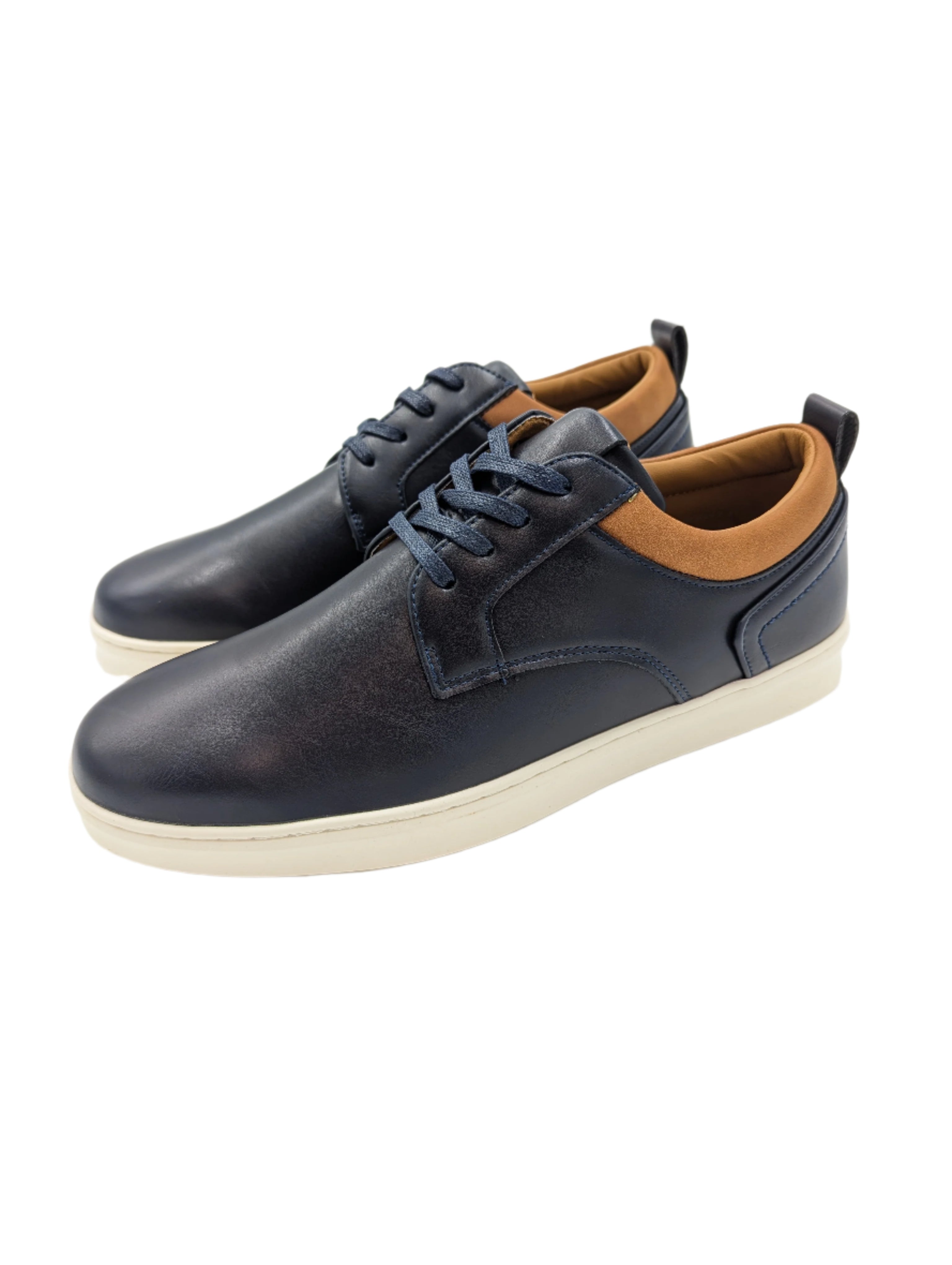 Denver Lace Up Navy Shoe-Side view