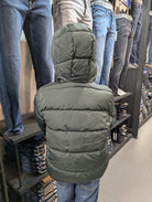 Boys Pelton Padded Olive Jacket-Back View