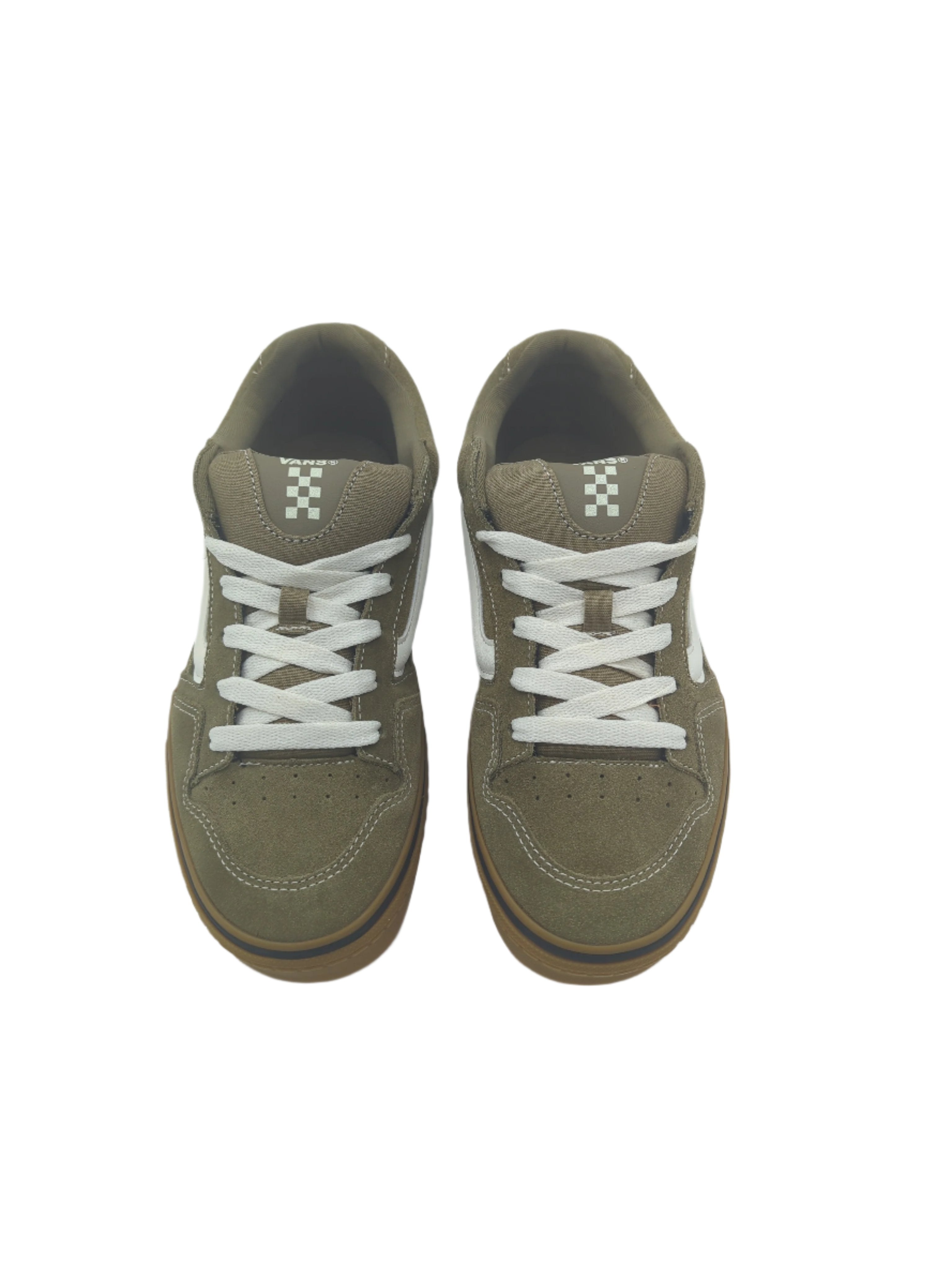 Caldrone Olive Suede Gum Sole Sneaker-Top down view