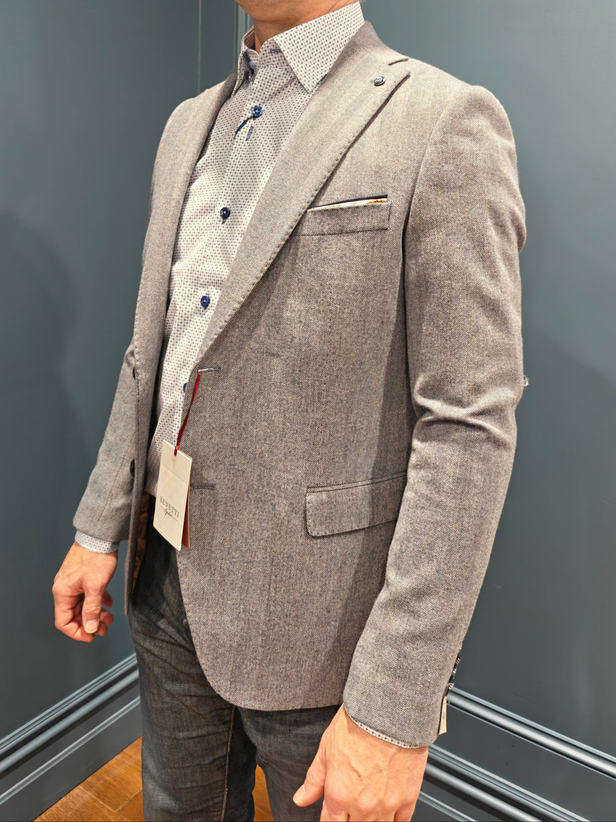 BENETTI Enzo Navy Blazer Jacket Navy side view