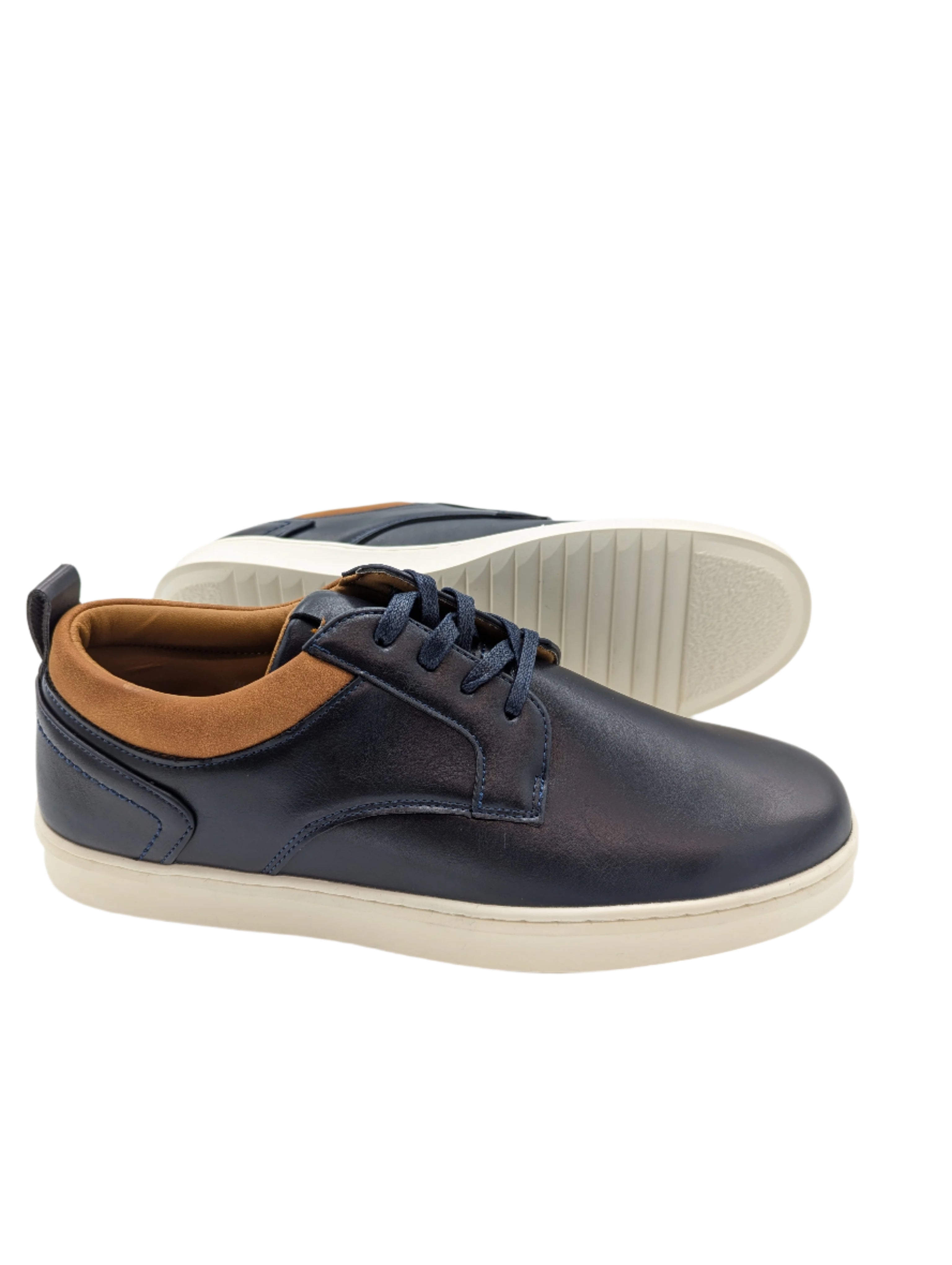 6TH SENSE Denver Lace Up Navy Shoe Navy model front view