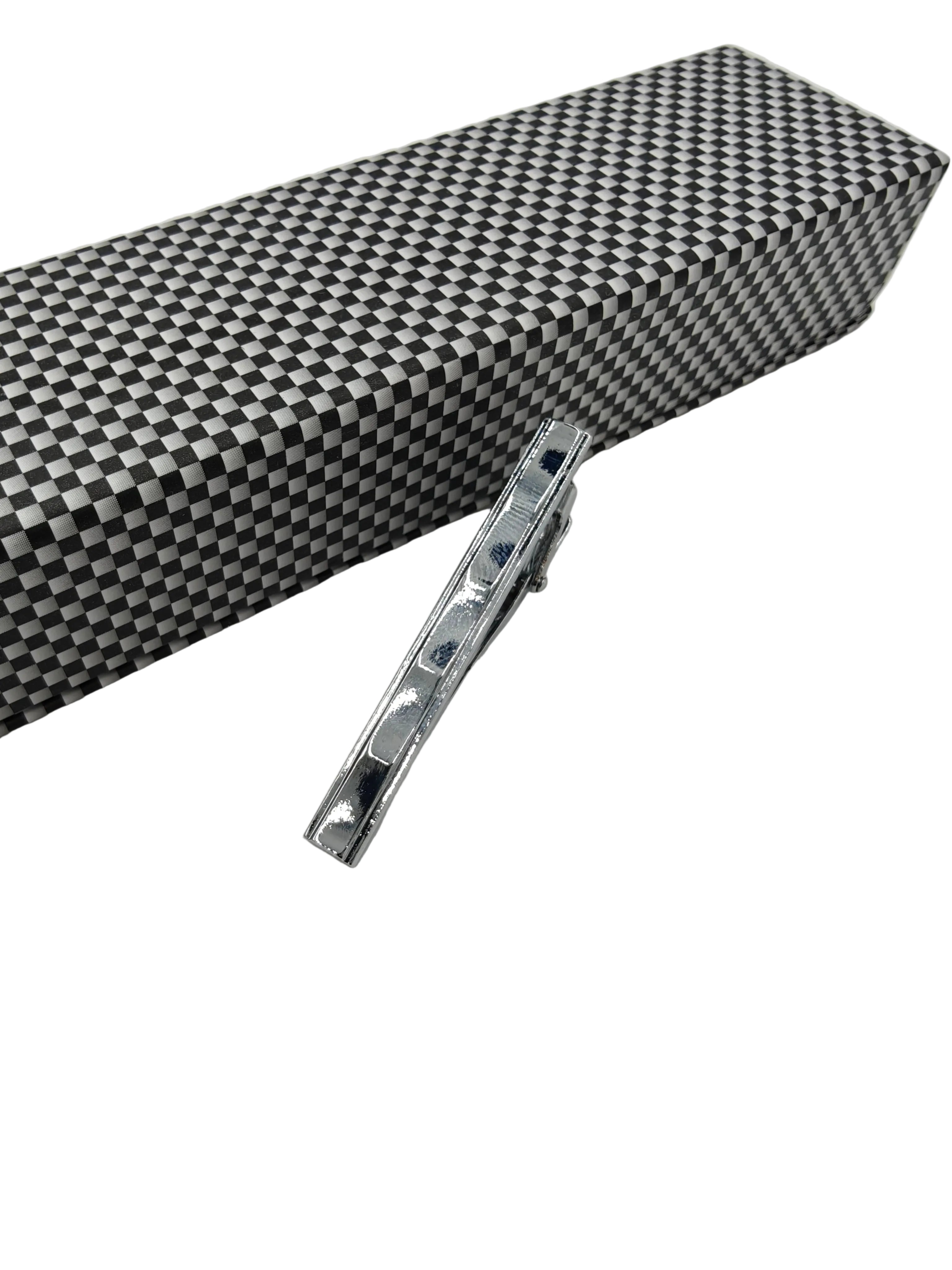BENETTI Mens Silver Tie Pin 5 cm SILVER model front view