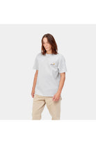 Carhartt WIP Short Sleeve American Script T-Shirt-Ash Heather Ash Heather front view