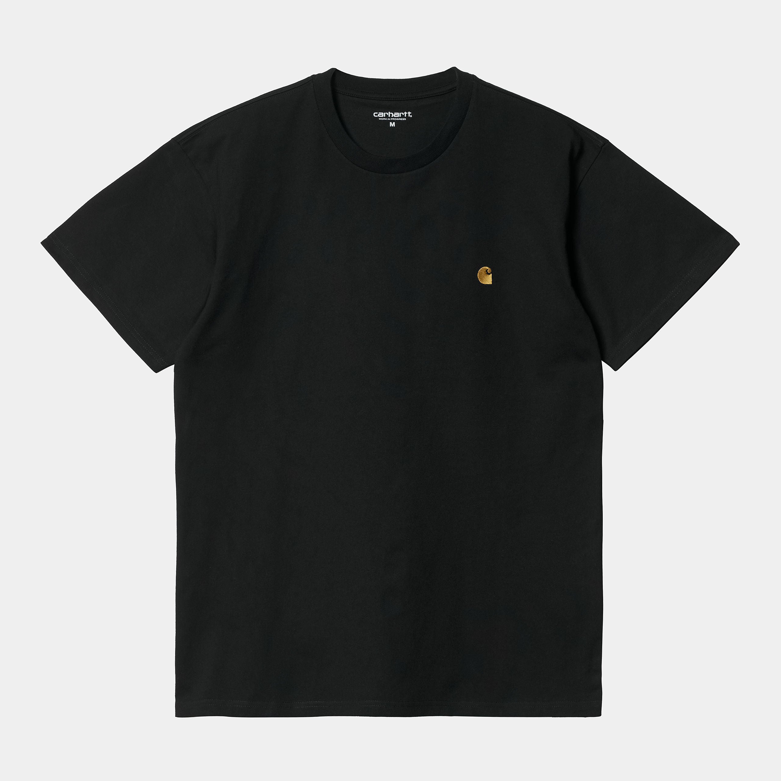 Men's Short Sleeve Chase T-Shirt-Black / Gold-Front View