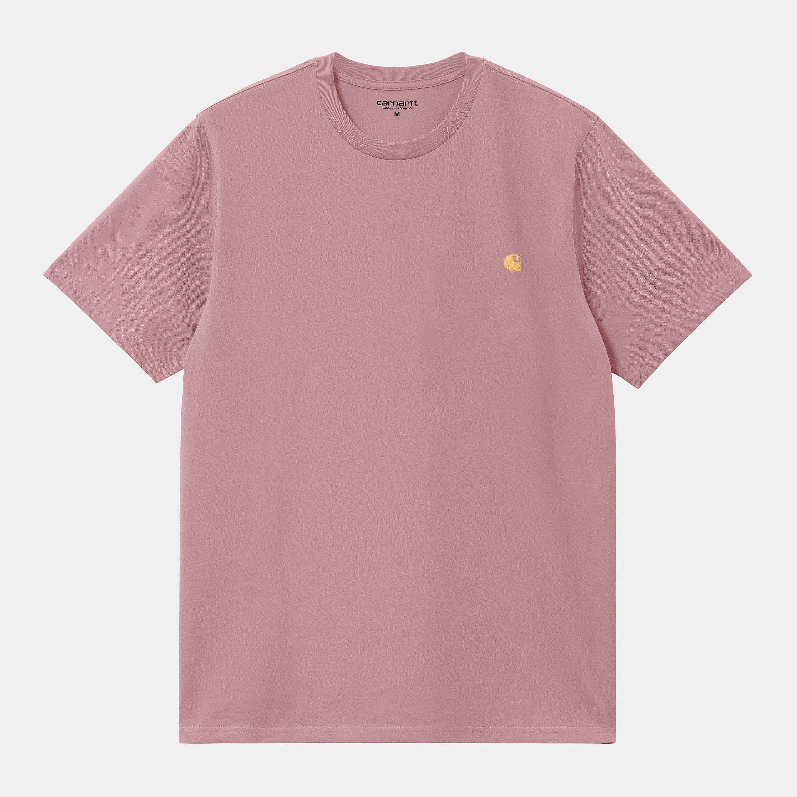 Men's Short Sleeve Chase T-Shirt-Glassy Pink / Gold-Front View