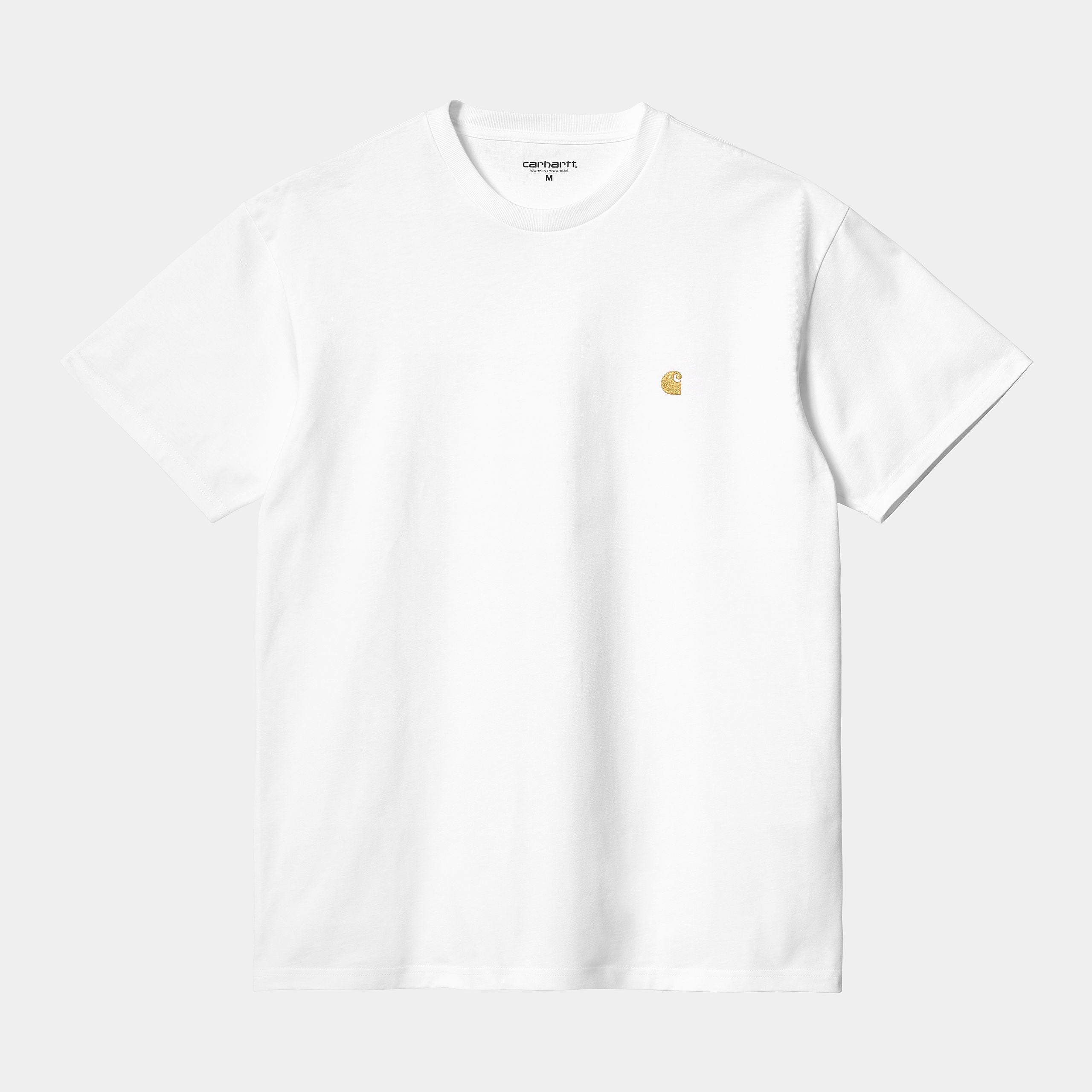 Men's Short Sleeve Chase T-Shirt-White / Gold-Front View