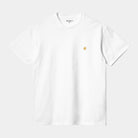 Carhartt WIP Short Sleeve Chase T-Shirt-White / Gold White / Gold back view