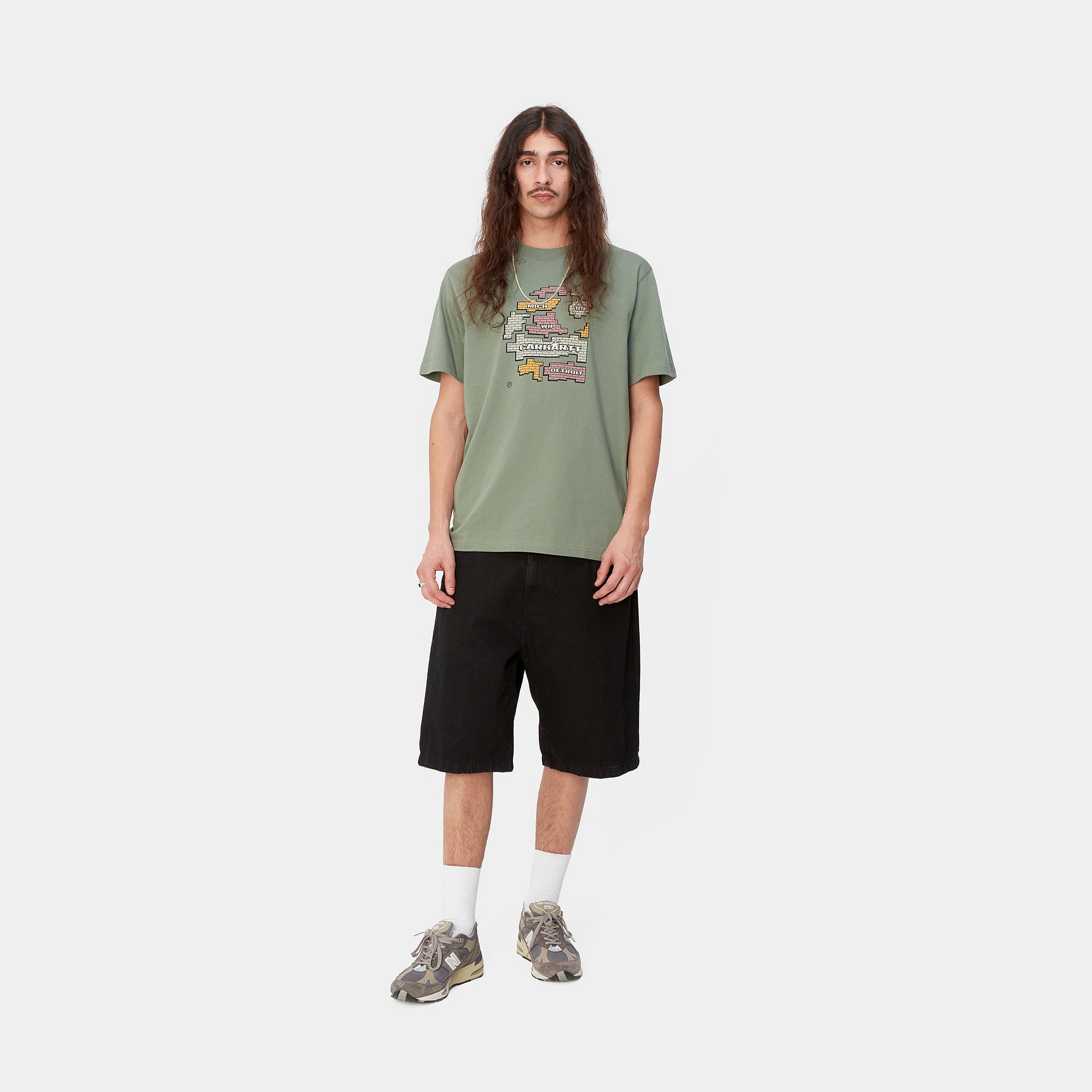 Men's Graft Short Sleeve Park T-Shirt-Model Full Front View