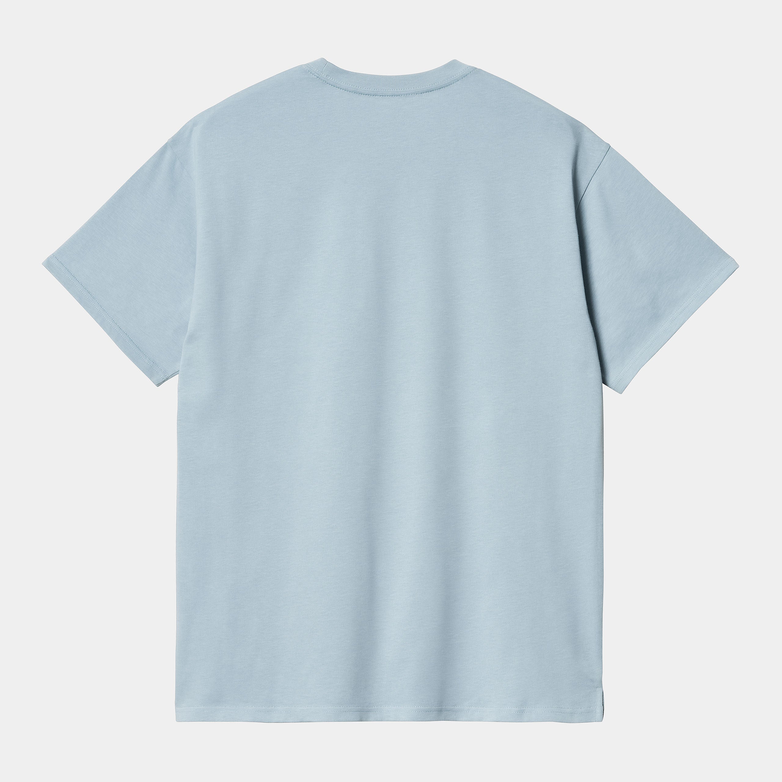 Men's Short Sleeve Madison T-Shirt-Frosted Blue / White-Back View