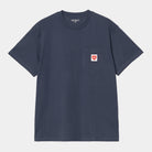 Carhartt WIP Short Sleeve Pocket Heart T-Shirt-Blue Blue back view