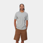 Carhartt WIP Short Sleeve Pocket T-Shirt-Grey Heather Grey Heather front view