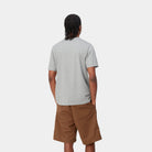 Carhartt WIP Short Sleeve Pocket T-Shirt-Grey Heather Grey Heather model front view
