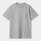 Carhartt WIP Short Sleeve Pocket T-Shirt-Grey Heather Grey Heather detail view